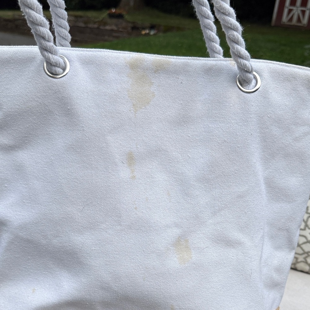 AVEDA White and Tan Tote Bag - Picture 4 of 16